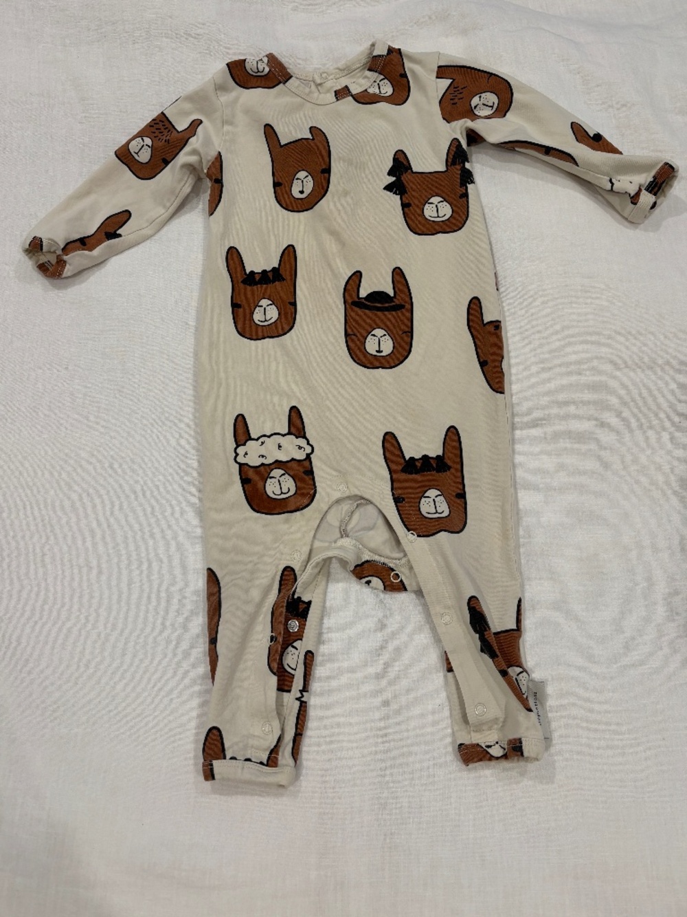 Tinycottons Llama Faces Romper 12–18M | Made in Portugal - Picture 2 of 4